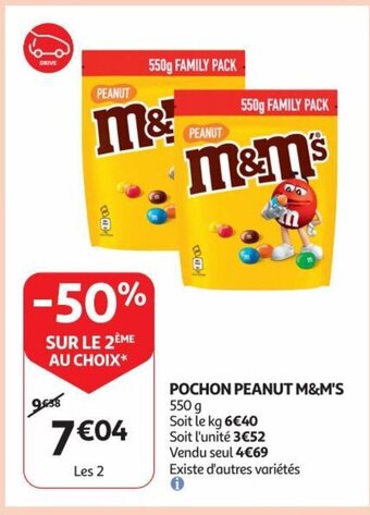 Auchan POCHON PEANUT M&M'S 550g aanbieding
