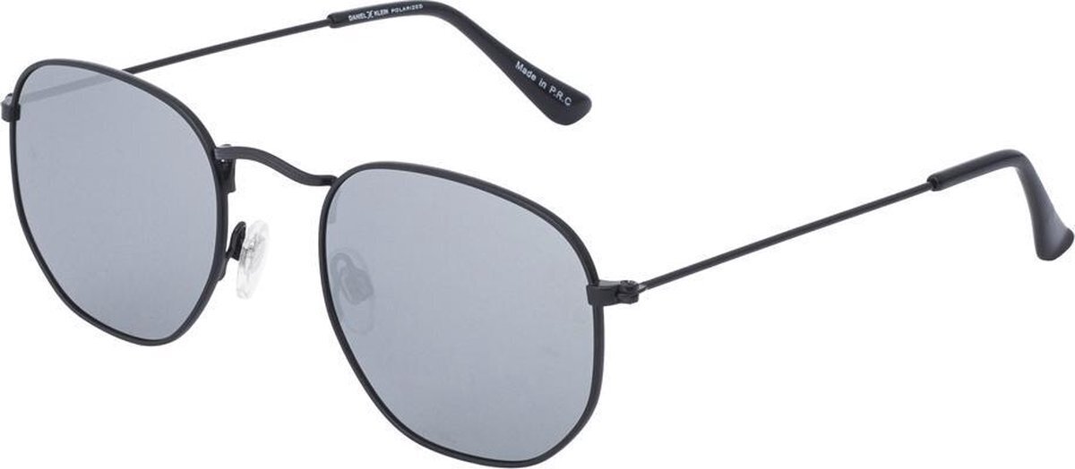 Bol.com Dk zonnebril - trendy rond - gespiegeld - gepolariseerd - zwart aanbieding