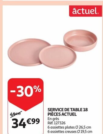 Auchan SERVICE DE TABLE 18 PIÈCES ACTUEL aanbieding