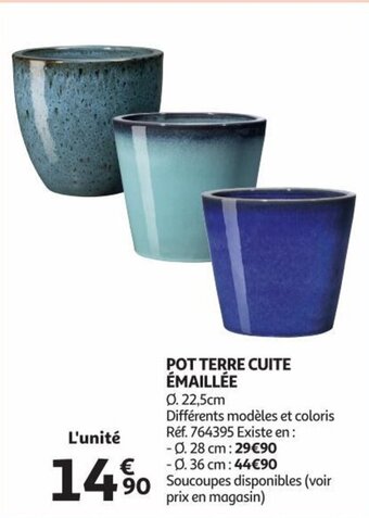 Auchan POT TERRE CUITE ÉMAILLÉE aanbieding