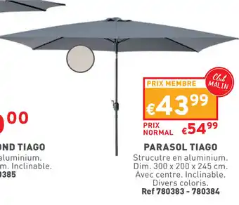 Trafic PARASOL TIAGO Dim. 300 x 200 x 245 cm. aanbieding