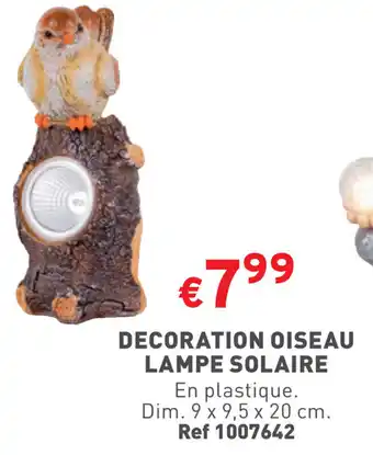 Trafic DECORATION OISEAU LAMPE SOLAIRE En plastique. Dim. 9 x 9,5 x 20 cm. aanbieding