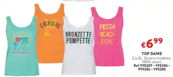 Trafic TOP DAME S à XL. Divers modèles. 100% coton. Ref 995287 - 995286 - 995284 - 995285 aanbieding