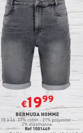 Trafic BERMUDA HOMME 38 à 46. 77% coton - 21% polyester ref 1001449 aanbieding
