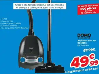 DOMO ELEKTRO Aspirateur avec sac DO1098S