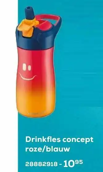 Drinkfles concept roze-blauw