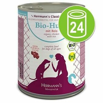 24x800g Menu Bio rund met boekweit & fruit Herrmanns Hondenvoer