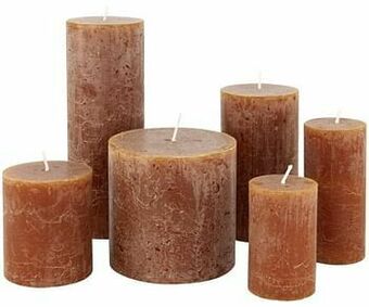 HEMA HEMA Rustieke Kaarsen Lichtbruin (lichtbruin) aanbieding