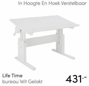 Baby & Tiener Life time bureau wit gelakt aanbieding