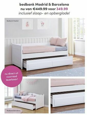 Baby & Tiener Bedbank madrid + barcelona aanbieding