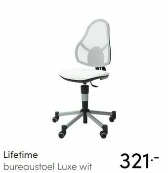 Lifetime bureaustoel luxe wit