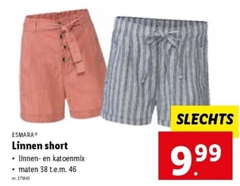 Lidl Linnen short aanbieding