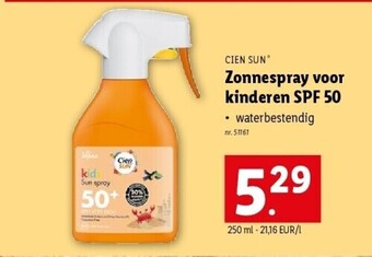 Lidl Zonnespray voor kinderen spf 50 aanbieding