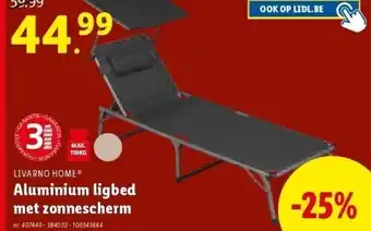 Lidl Aluminium ligbed met zonnescherm aanbieding