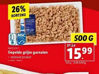 Lidl Gepelde grijze garnalen aanbieding