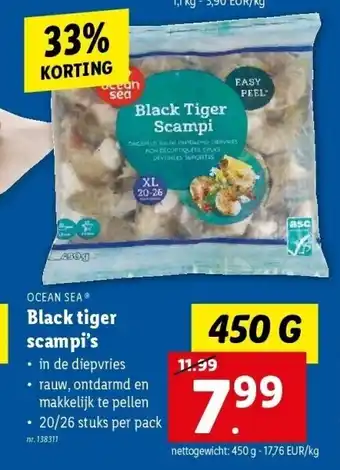Lidl Black tiger scampi’s aanbieding