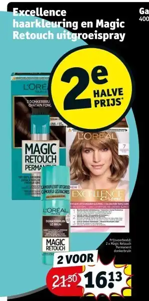 Kruidvat Excellence haarkleuring en magic retouch uitgroeispray aanbieding