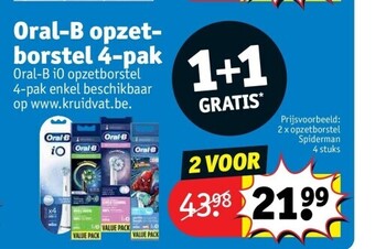 Kruidvat Oral-b opzetborstel 4-pak aanbieding