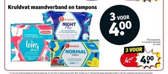 Kruidvat Kruidvat maandverband en tampons aanbieding
