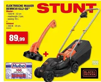 Hubo Elektrische maaier bemw351gl2-qs” aanbieding