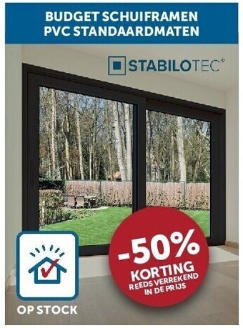 Zelfbouwmarkt Budget schuiframen pvc standaardmaten aanbieding