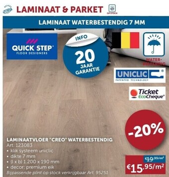 Laminaatvloer creo waterbestendig