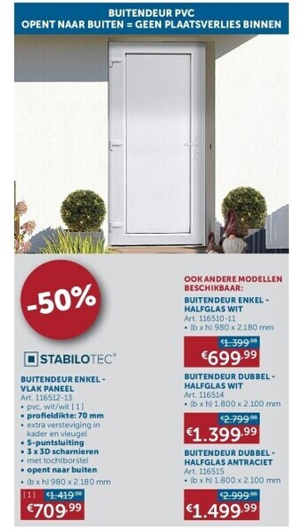 Zelfbouwmarkt Buitendeur enkel - vlak paneel aanbieding