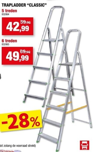 Hubo Trapladder “classic” 5 treden aanbieding