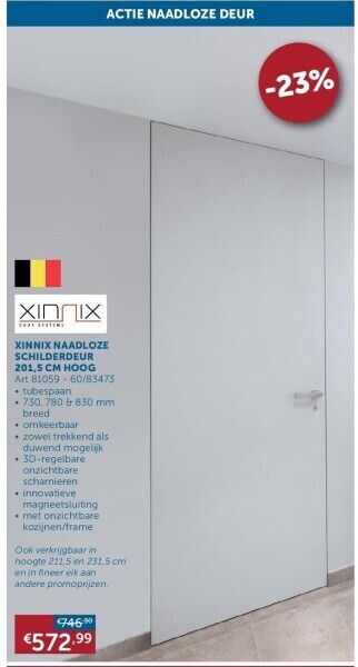 Zelfbouwmarkt Xinnix naadloze schilderdeur 201,5 cm hoog aanbieding