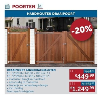 Zelfbouwmarkt Draaipoort bangkirai gesloten aanbieding