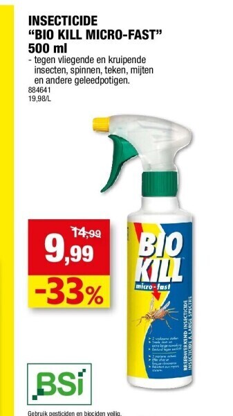 Hubo Insecticide “bio kill micro-fast” 500 ml aanbieding