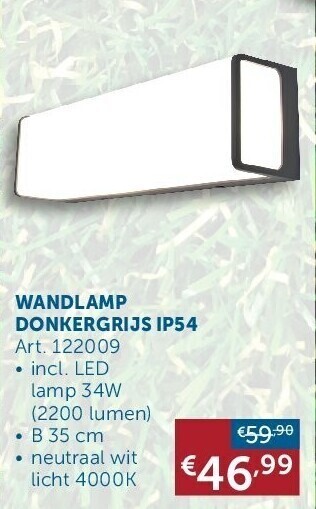 Wandlamp donkergrijs ip54