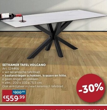 Eetkamer tafel volcano