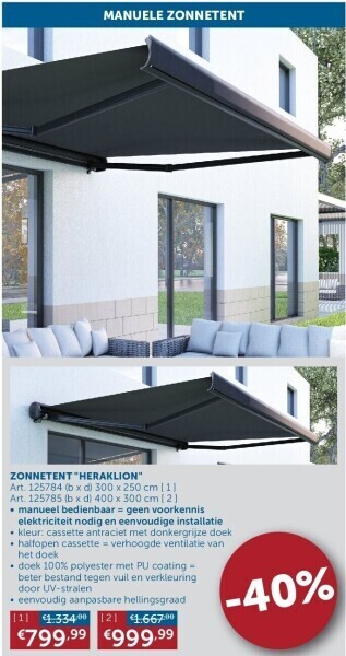 Zelfbouwmarkt Zonnetent heraklion aanbieding