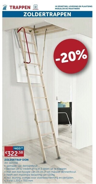 Zelfbouwmarkt Zoldertrap sion aanbieding