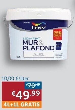 Zelfbouwmarkt Levis muur- en plafondverf aanbieding