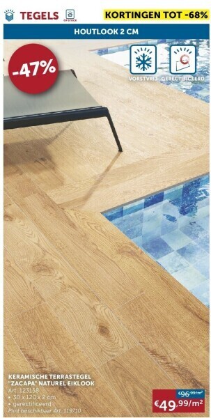 Zelfbouwmarkt Keramische terrastegel zacapa naturel eiklook aanbieding