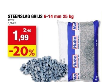 Hubo Steenslag grijs 6-14 mm 25 kg aanbieding