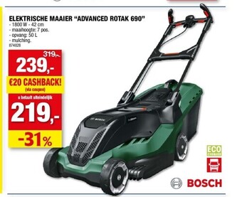 Hubo Elektrische maaier “advanced rotak 690” aanbieding