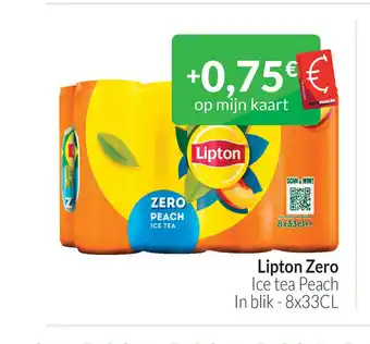 Intermarché Lipton Zero Ice tea Peach In blik - 8x33CL aanbieding