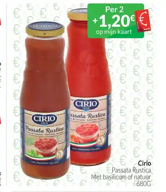 Intermarché Cirio Passata Rustica Met basilicum of natuur 680G aanbieding