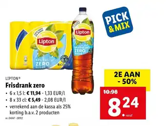Lidl Lipton Frisdrank zero aanbieding