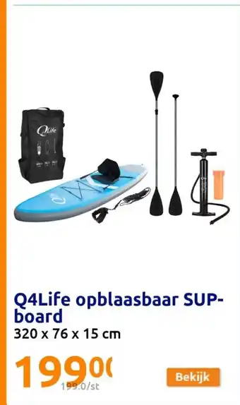 Q4Life opblaasbaar SUP- board 320 x 76 x 15 cm