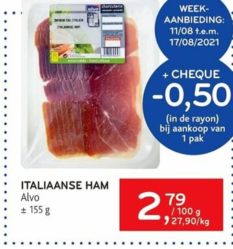 Alvo Italiaanse ham 155g aanbieding