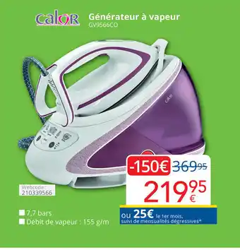 Eldi calor Générateur à vapeur GV9566CO aanbieding