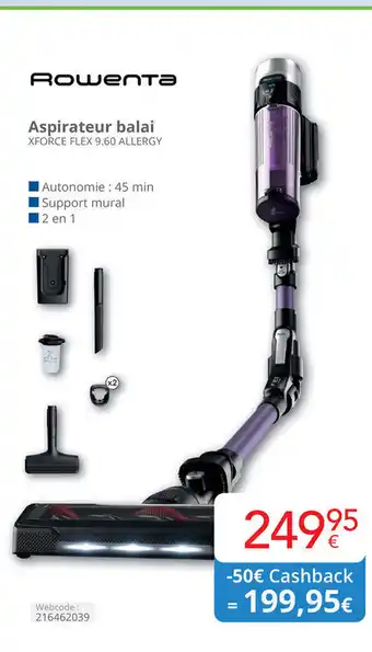 Eldi Rowenta Aspirateur balai XFORCE FLEX 9.60 ALLERGY aanbieding