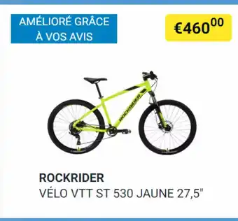ROCKRIDER VÉLO VTT ST 530 JAUNE 27,5"