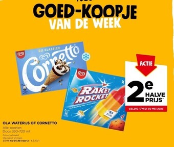 Jumbo Ola waterijs of cornetto aanbieding