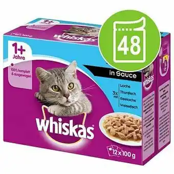 Whiskas 1+ Classic Selectie Maaltijdzakjes Kattenvoer Voordeelpakket 48 x 85 / 100 g - Gemengde selectie in Gelei (48 x 100 g