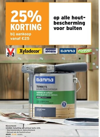 GAMMA Gamma schutting en tuinhout beits 2,5l aanbieding
